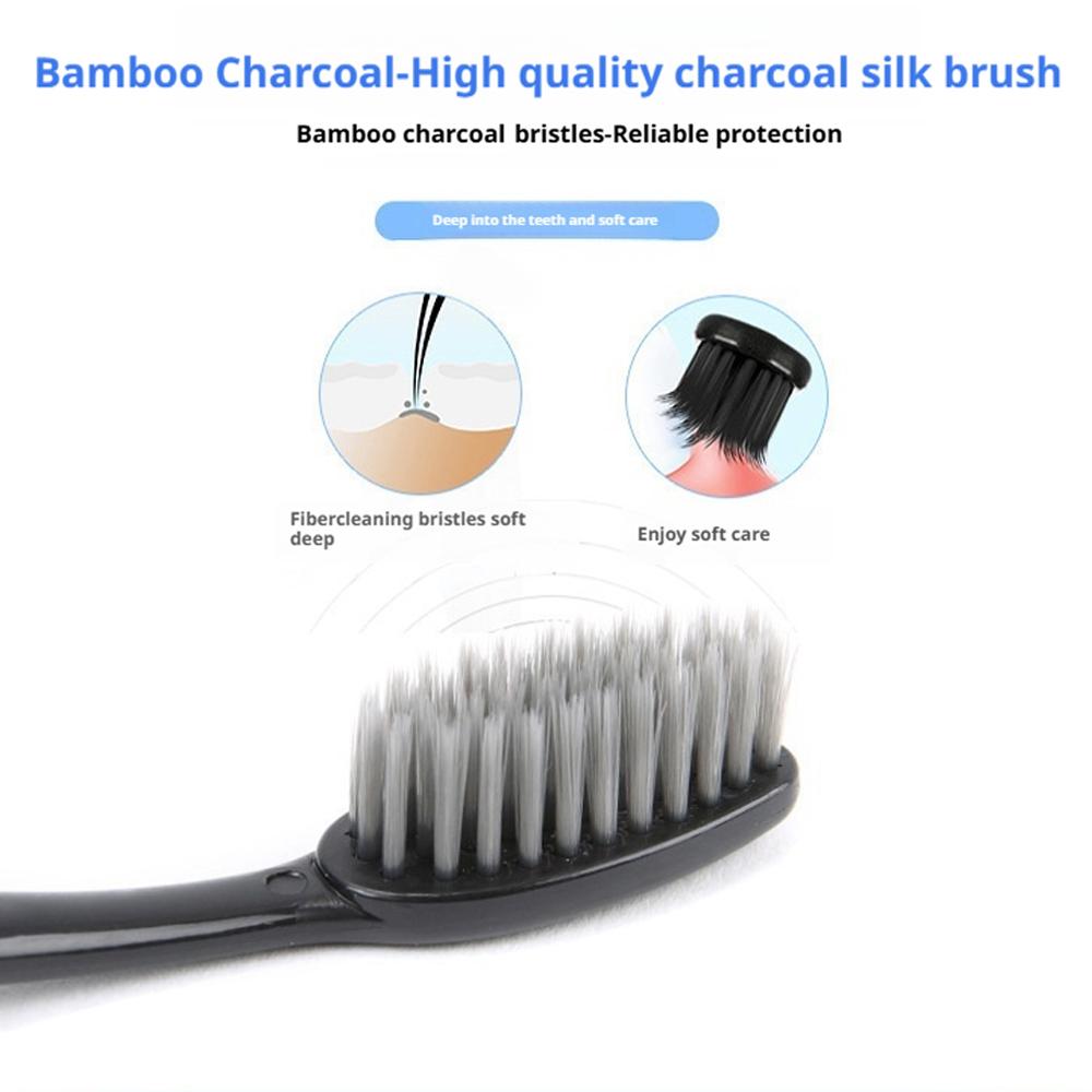 10Pcs Family Pack Bamboo Charc - Bamboo Toothbrush ulasan dan harga