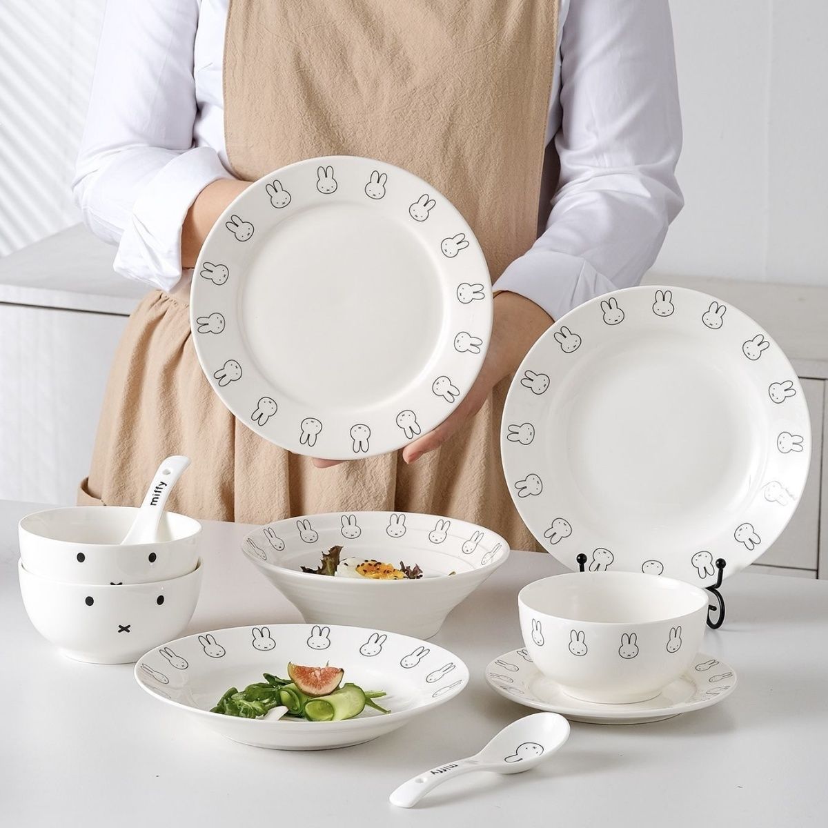 Anime Cute Miffy Simple Cerami - Bamboo Cutlery ulasan dan harga