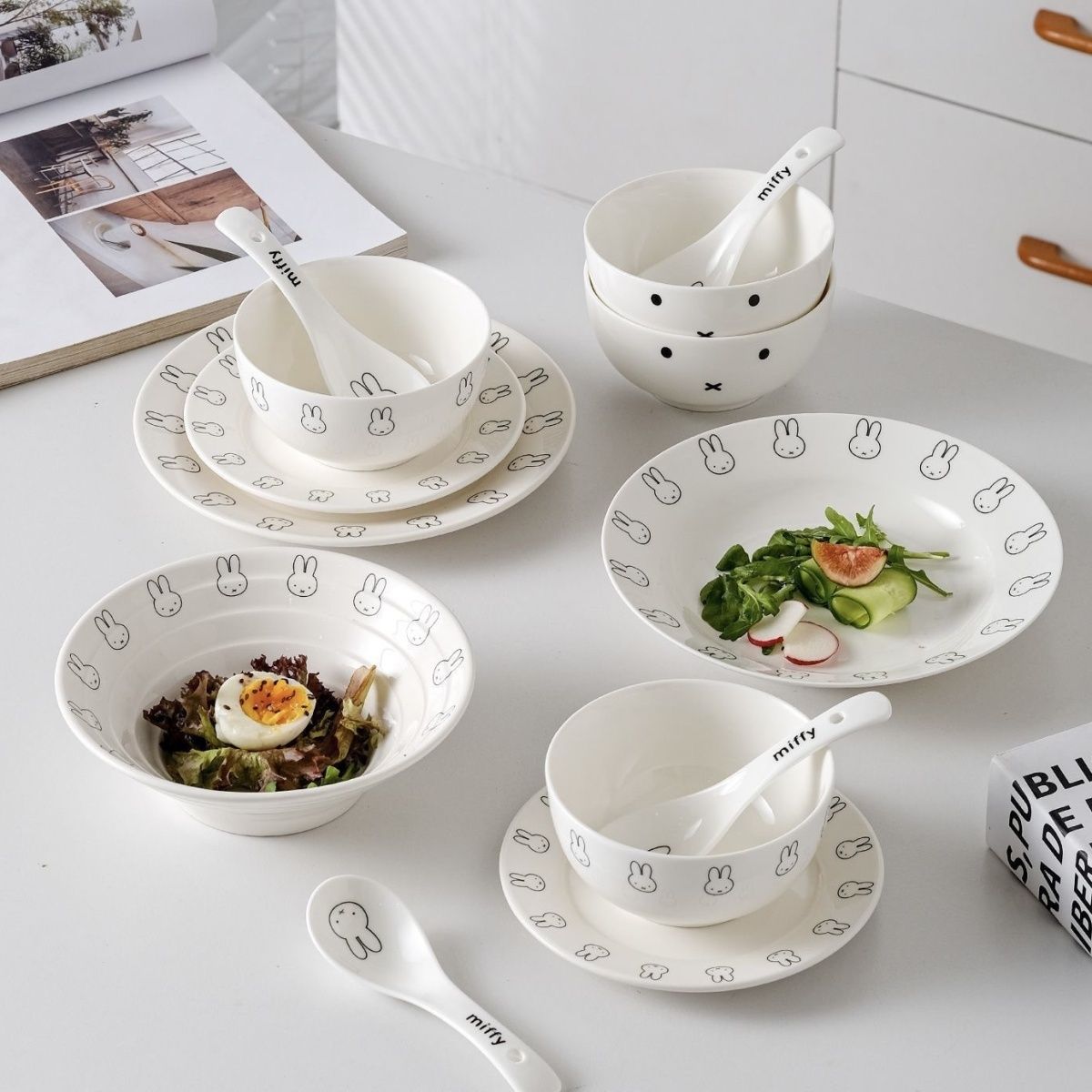 Anime Cute Miffy Simple Cerami - Bamboo Cutlery ulasan dan harga