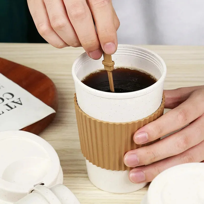 450ML Coffee Cups With Lids Wh - Reusable Straw ulasan dan harga
