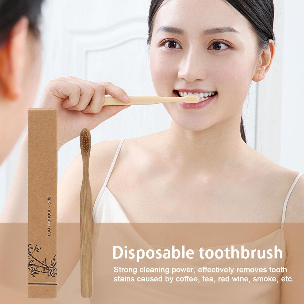 1-100Pcs Biodegradable Eco-Fri - Bamboo Toothbrush ulasan dan harga