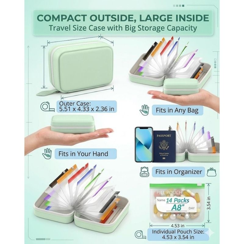 7/14Pouch Weekly Pill Organize - Reusable Bag ulasan dan harga