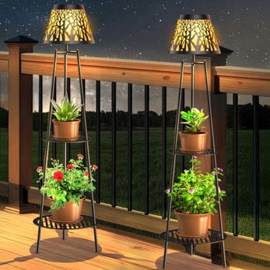2 Pack Outdoor Solar Floor Lam - Solar Garden Light ulasan dan harga