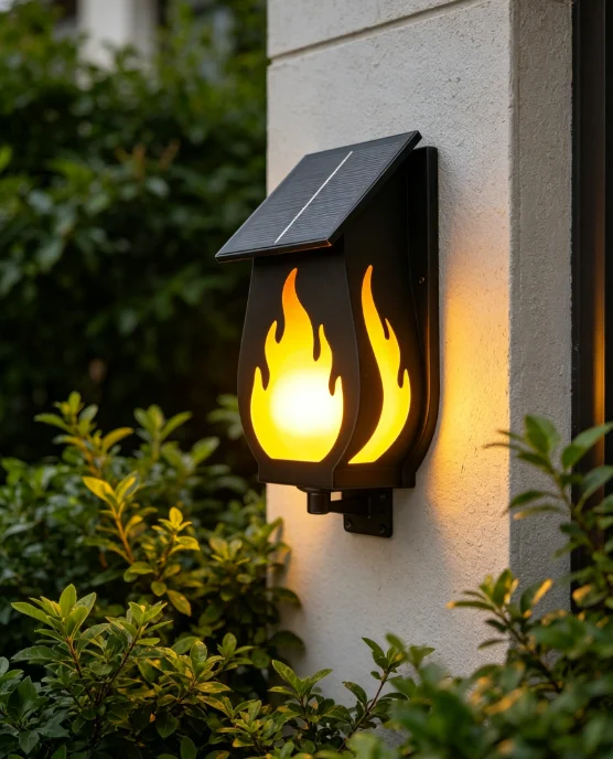 Outdoor solar wall light flame - Solar Garden Light ulasan dan harga
