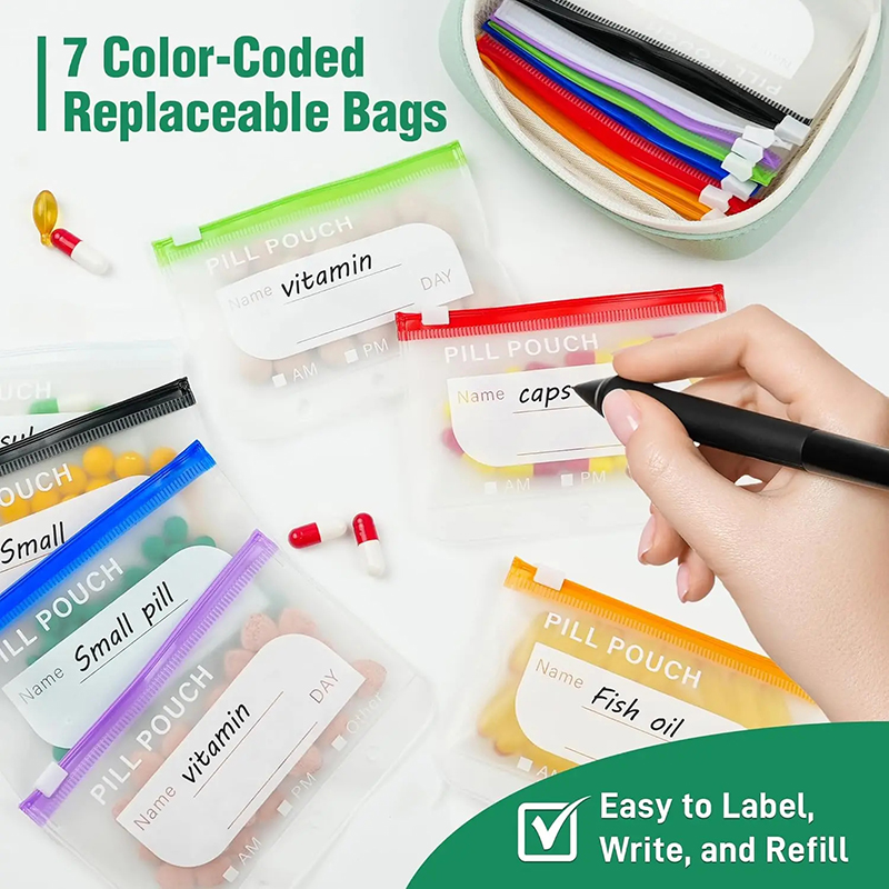 7/14 Pouch Weekly Pill Organiz - Reusable Bag ulasan dan harga