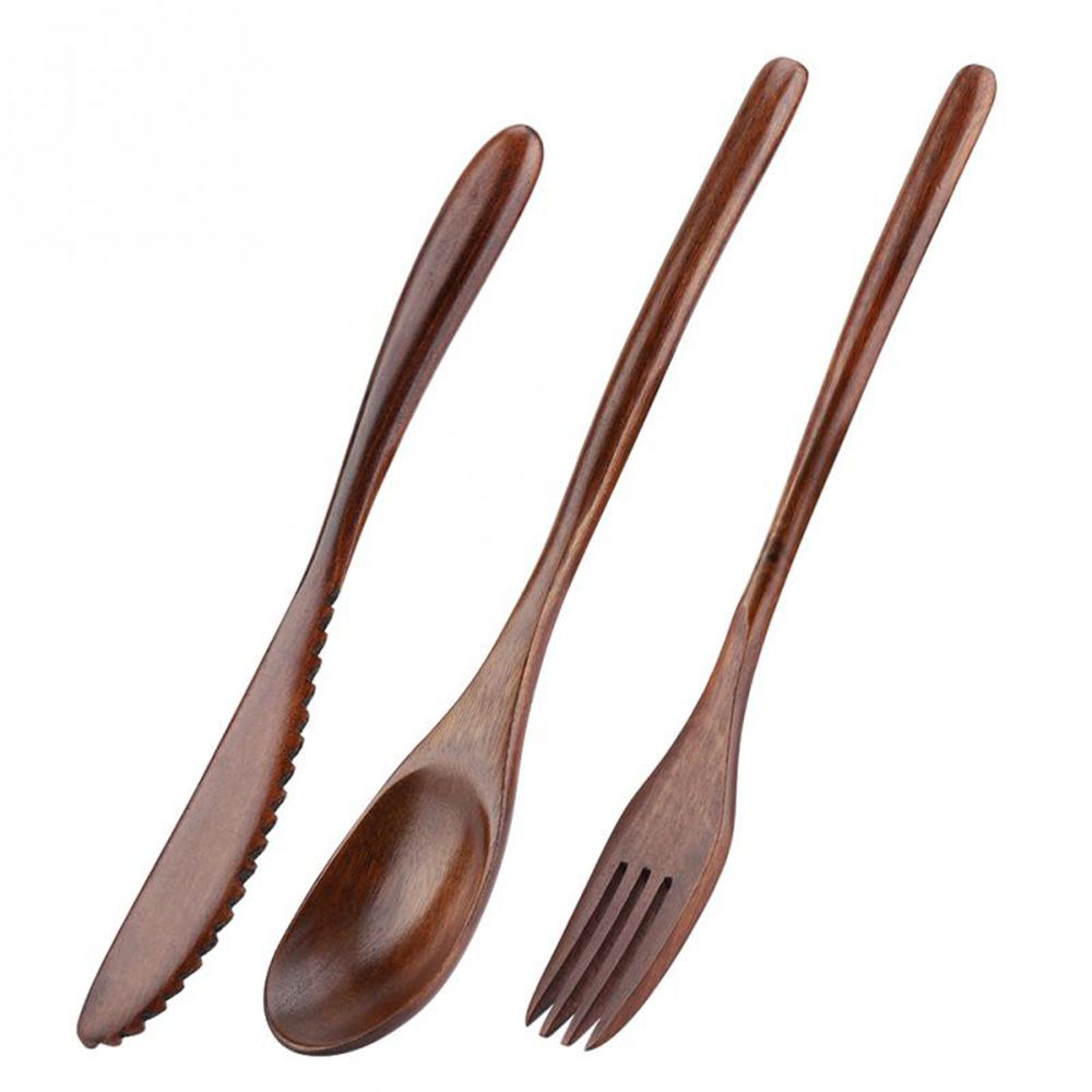Tableware Cutter Spoon Fork Wo - Bamboo Cutlery ulasan dan harga