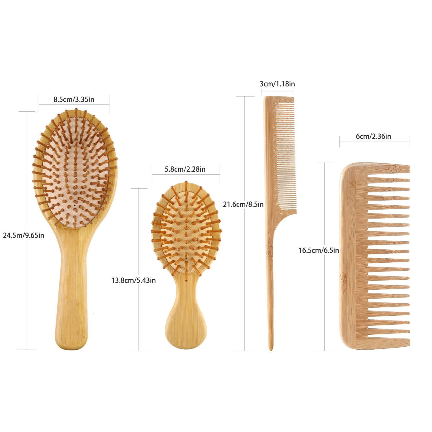 Bamboo Hair Brush Comb Set for - Bamboo Toothbrush ulasan dan harga